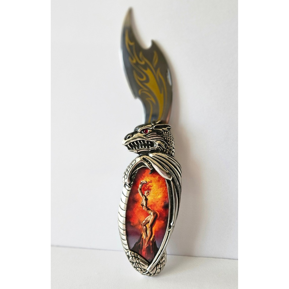 Vtg‎ Franklin Mint MISTRESS OF FIRE Knightstone Collection Knife Dragon Vallejo